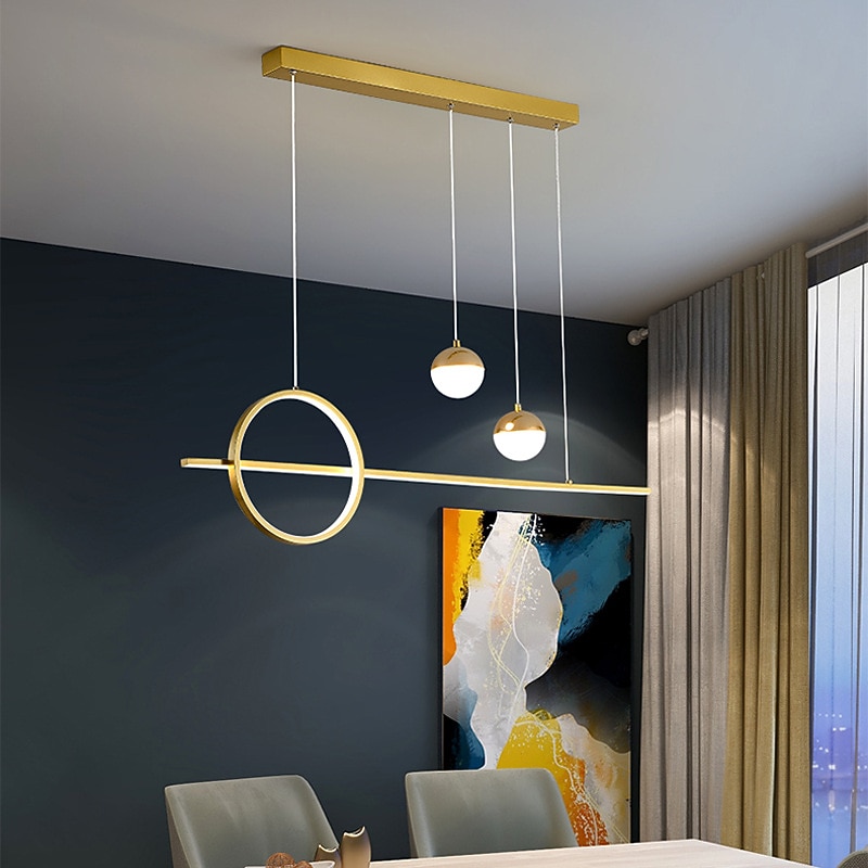 LED Pendant Light Kitchen Island Light Modern Black Gold 80cm Lantern Desgin Pendant Light Metal Painted Finishes Modern 220-240V 110-120V2