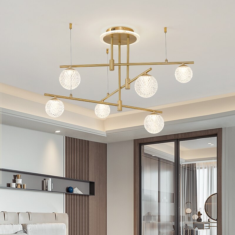LED Ceiling Light Modern Nordic Cluster Design Chandelier Copper Modern Style Sputnik Globe Brass 9 6 Heads 84cm 105 cm 220-240V 110-120V3