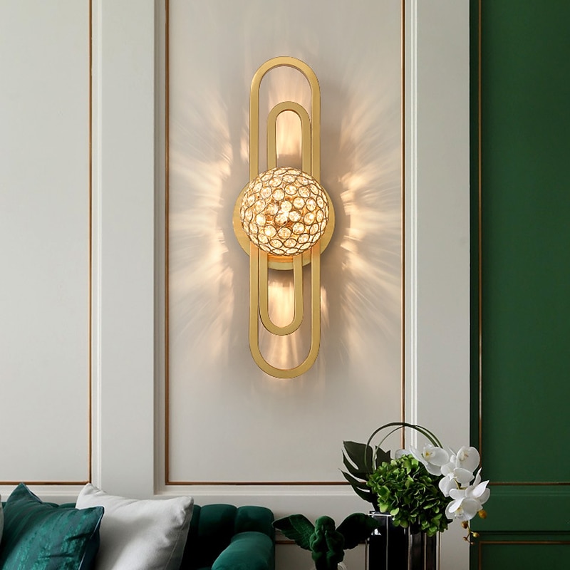 Lightinthebox LED Wall Lights Light Luxury Crystal Wall Lamp Postmodern Simple Living Room American Nordic Bedroom Bedside Stairs Background Wall Corridor Crystal Lighting G9 Light Source AC100-240V