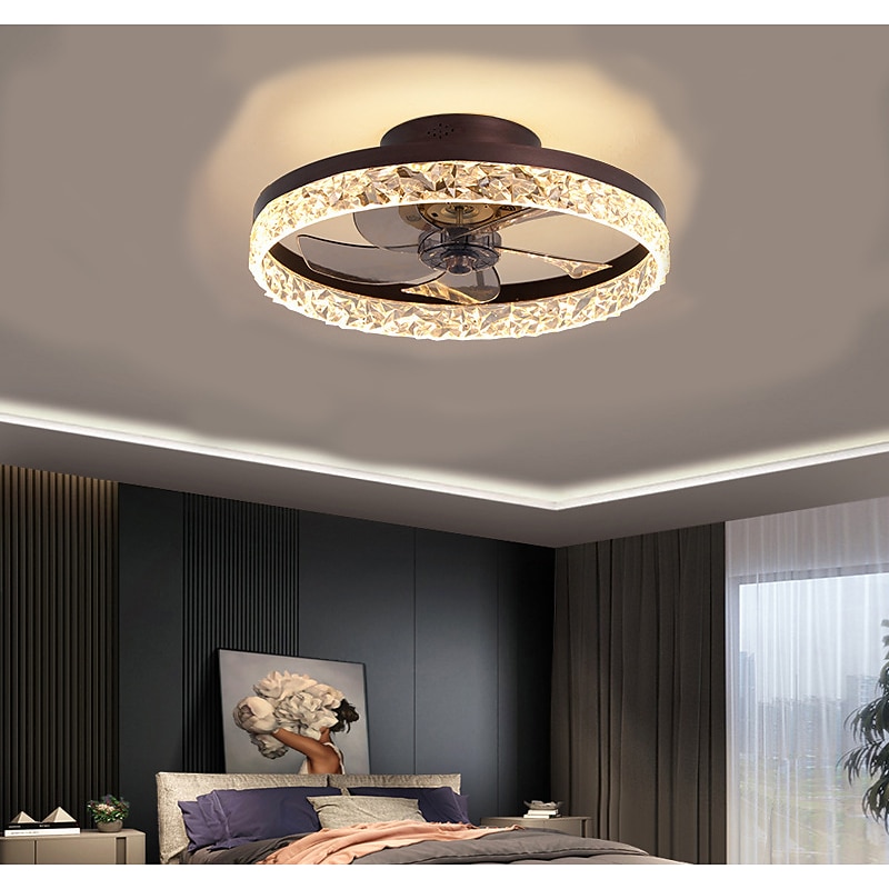 LED Ceiling Fan Lights 50 cm Dimmable Ceiling Fan Metal Painted Finishes LED 220-240V4