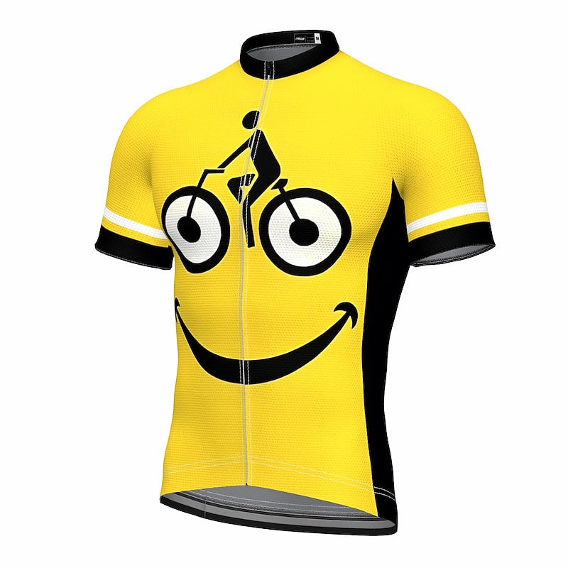 Men's Cycling Jersey Graphic Cartoon Funny Short Sleeve Bike Jersey Top with 3 Rear Pockets Mountain Bike MTB Road Bike Cycling Quick Dry Reflective Strips Back Pocket Moisture Wicking Sports Black4