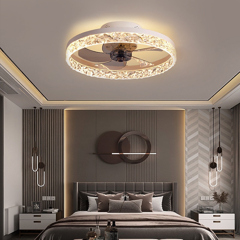 LED Ceiling Fan Lights 50 cm Dimmable Ceiling Fan Metal Painted Finishes LED 220-240V3