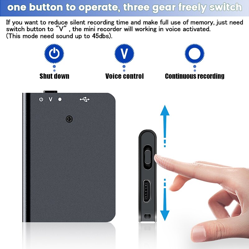 Digital Voice Recorder Q61 32GB Portable Digital Voice Recorder Recording Rechargeable Voice Activated Recorder Portable MP3 Player with Noise Reduction for Speech Meeting Learning Lectures2