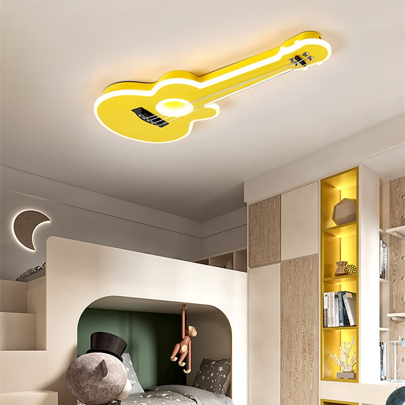 60 cm Wall Light LED Ceiling Light Guitar Design Flush Mount Lights Metal Artistic Style Stylish Painted Finishes Modern Bar Bedroom 220-240V2