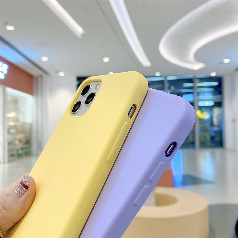 Phone Case For iPhone 16 15 14 Pro Max Plus 16e 13 12 11 Pro Max Mini Back Cover Liquid Silicone Case with Lanyard Shockproof Solid Color Silicone4