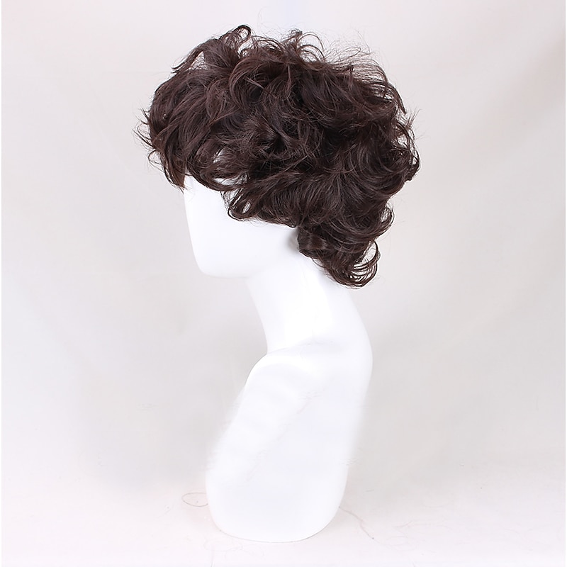 Frodo Baggins Cosplay Wig Brown Short Curly Heat Resistant Synthetic Hair Role Play Wigs Halloween Wigs2