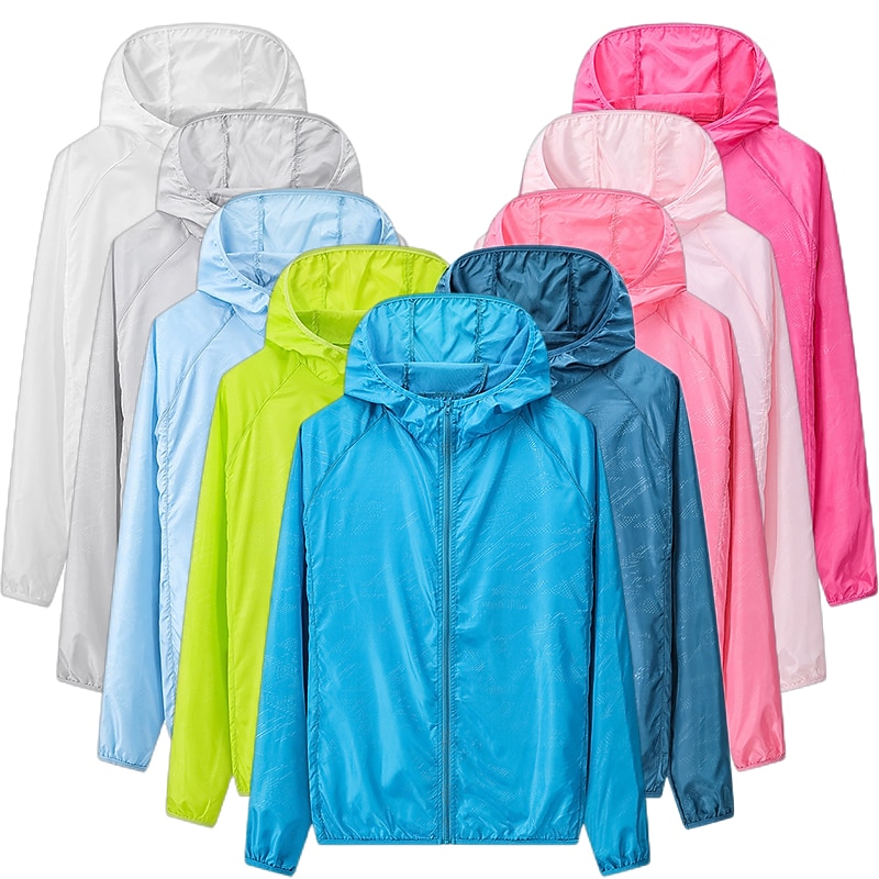 Men's Women's Windbreaker Running Skin Jacket Pocket Full Zip Long Sleeve Jacket Athletic Athleisure Fall Solid Colored Waterproof UV Sun Protection Windproof Quick Dry Walking Jogging Running