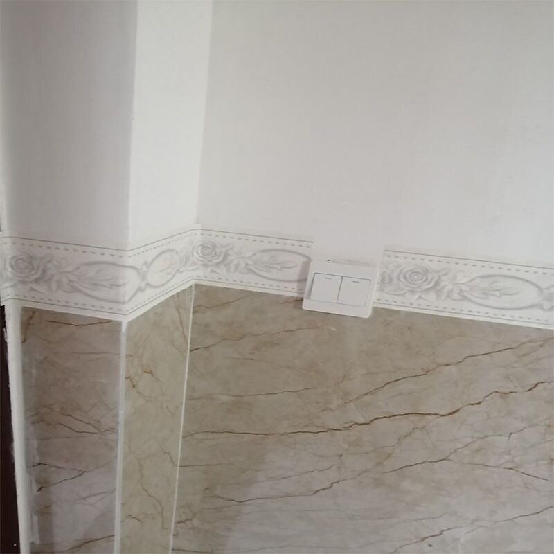 Wallpaper Self-adhesive Waistline Embossed Rose Flower PVC / Vinyl  Wallpaper  suitable for Family Living Room or Office Decoration Material 3D Home Decor4