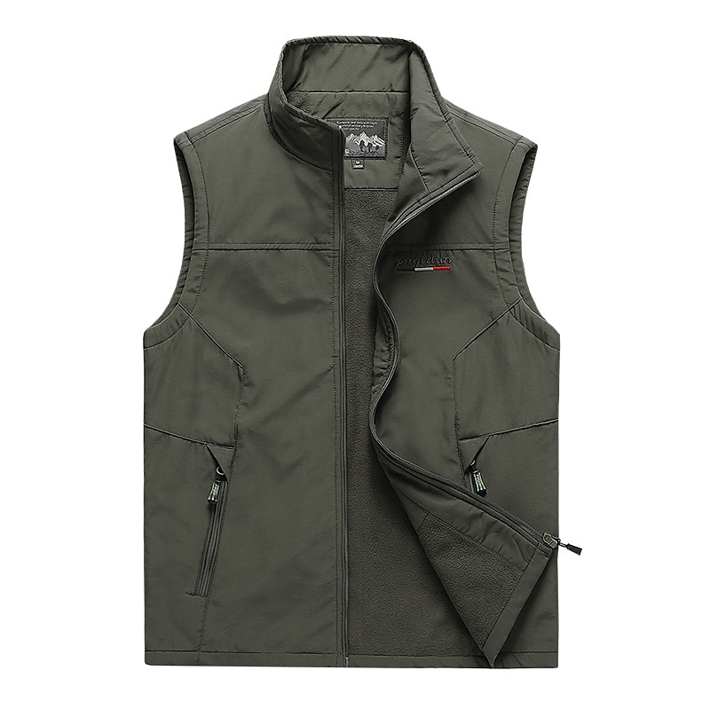 Men's Vest Gilet Fishing Vest Hiking Vest Sleeveless Vest Gilet Jacket Outdoor Street Daily Going out Streetwear Sporty Fall Winter Pocket Full Zip Polyester Windproof Warm Breathable Solid Color4