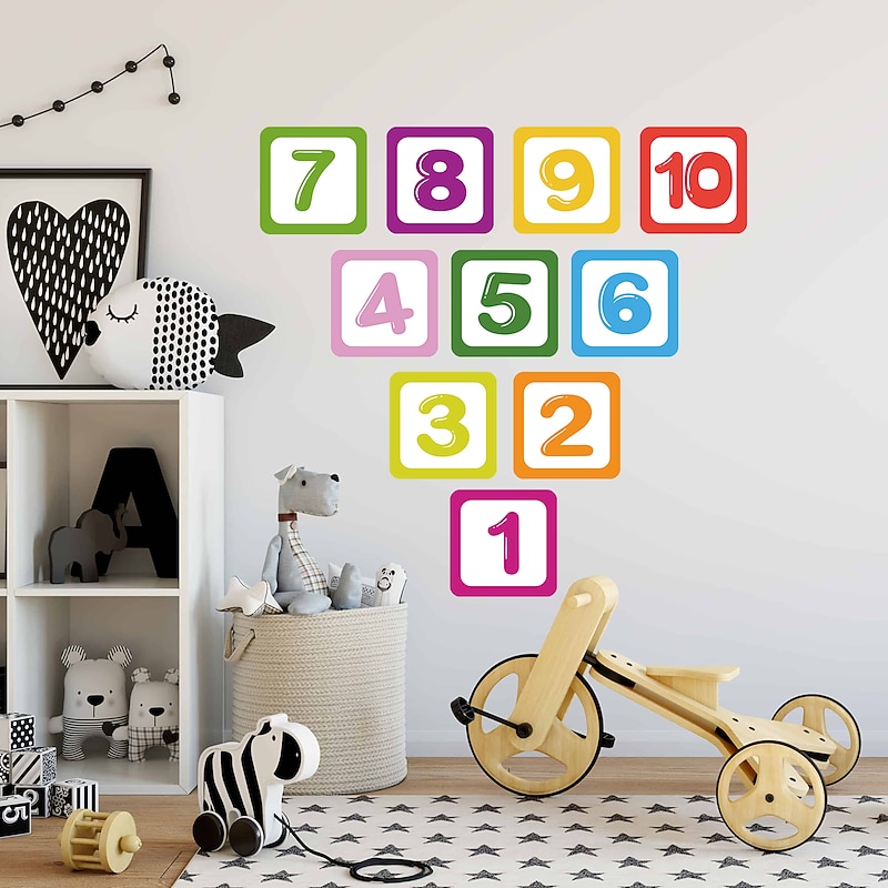 Children's Cartoon Pattern Hopscotch Floor Stickers Kindergarten Early Education Interactive Decoration Classic Digital Jump Grid Floor Wall Stickers for bedroom living room3