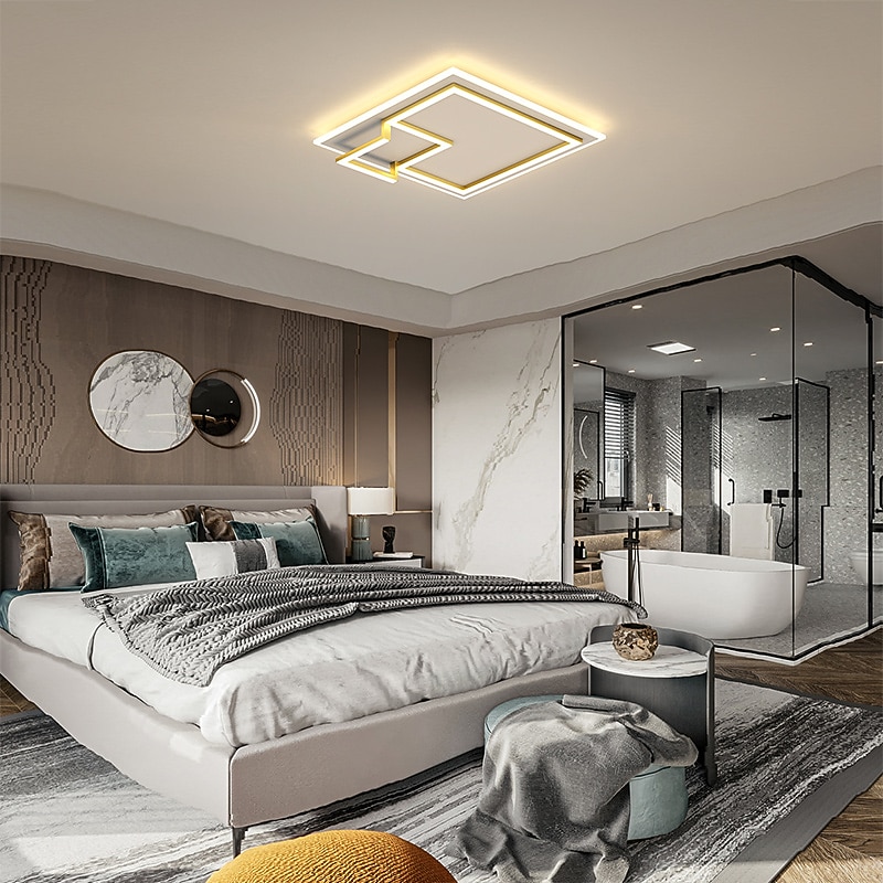 LED Ceiling Light 45 cm Dimmable Square Design Flush Mount Lights Acrylic Artistic Style Formal Style Modern Style Black Artistic Nordic Style 220-240V3