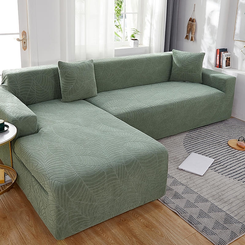 Stretch Water Resistant Sofa Cover Slipcover Burgundy Elastic Sectional Couch Armchair Loveseat 4 or 3 seater L shape Jacquard Grey Water Repellent Plain Solid Soft Durable Washable2