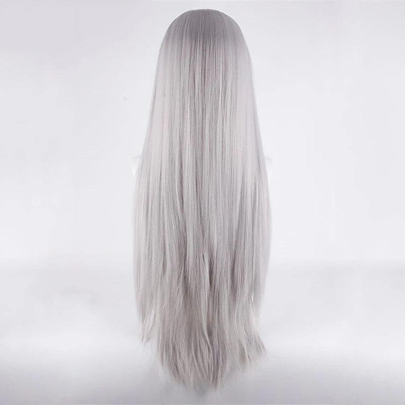 Game Final Fantasy 7 Remake Sephiroth Cosplay Wig Ff7 100Cm Silver Long Straight Heat Resistance Hair Role Play  Wigs Halloween Wigs4
