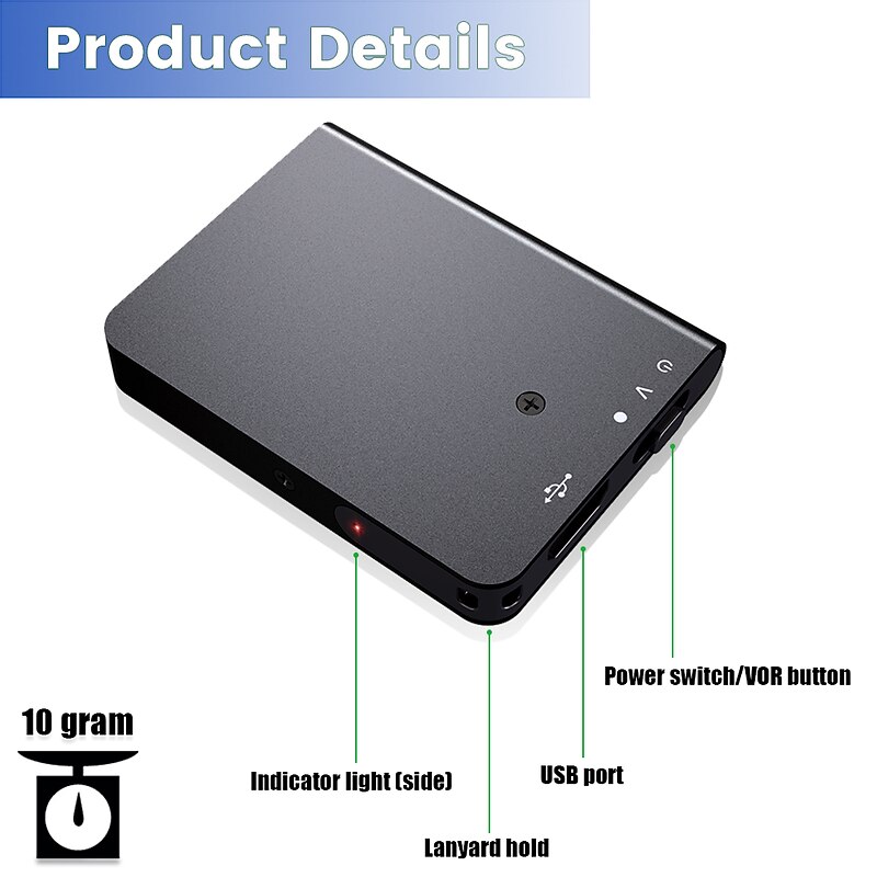 Digital Voice Recorder Q61 32GB Portable Digital Voice Recorder Recording Rechargeable Voice Activated Recorder Portable MP3 Player with Noise Reduction for Speech Meeting Learning Lectures3