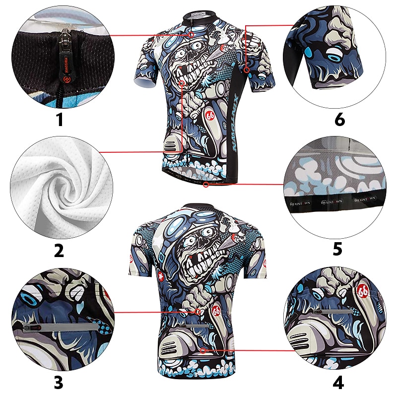 XINTOWN Men's Cycling Jersey with Bib Shorts Cycling Jersey Set Short Sleeve Mountain Bike MTB Road Bike Cycling Winter Black Blue Mint Green Bike Bib Shorts Jersey Clothing Suit 3D Pad Breathable4