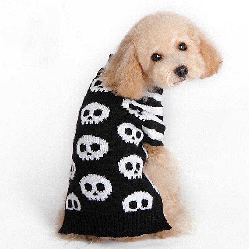Dog Cat Sweater Jumper Fashion Cool Winter Warm Breathable Soft Washable Comfortable Outdoor Halloween Casual Daily Dog Clothing for Bichon Frise Pomeranian Baby Pet Papillon Small4