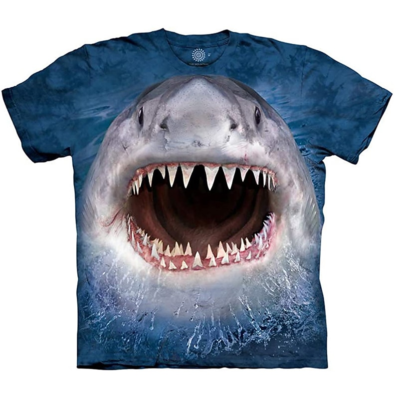 Men's Graphic Animal Shark Shirt T Shirt Tee Funny T Shirts Short Sleeve T shirt 3D Print Crew Neck Shirt Designer Basic Slim Fit Casual Daily Weekend A B C Summer Clothing Apparel Plus Size S M L XL2
