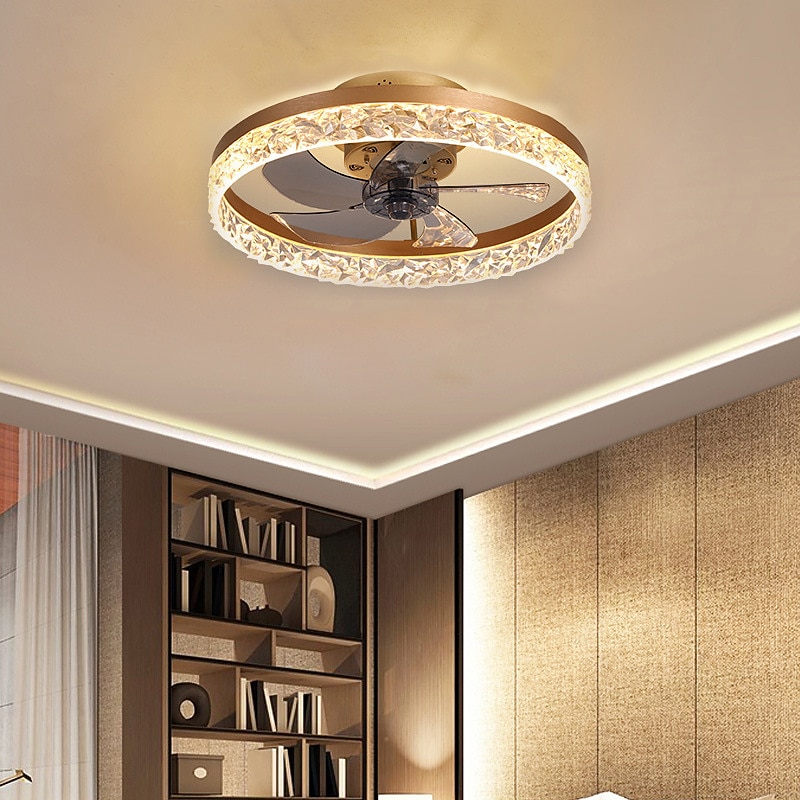 LED Ceiling Fan Lights 50 cm Dimmable Ceiling Fan Metal Painted Finishes LED 220-240V