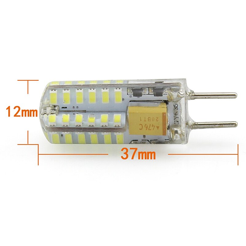 G6.35 GY6.35 Bi-Pin Base LED Bulb 12V 24V 2W Daylight 6000KJC Type Halogen Replacement Bulb Not Dimmable 20W Equivalent 4-Pack2