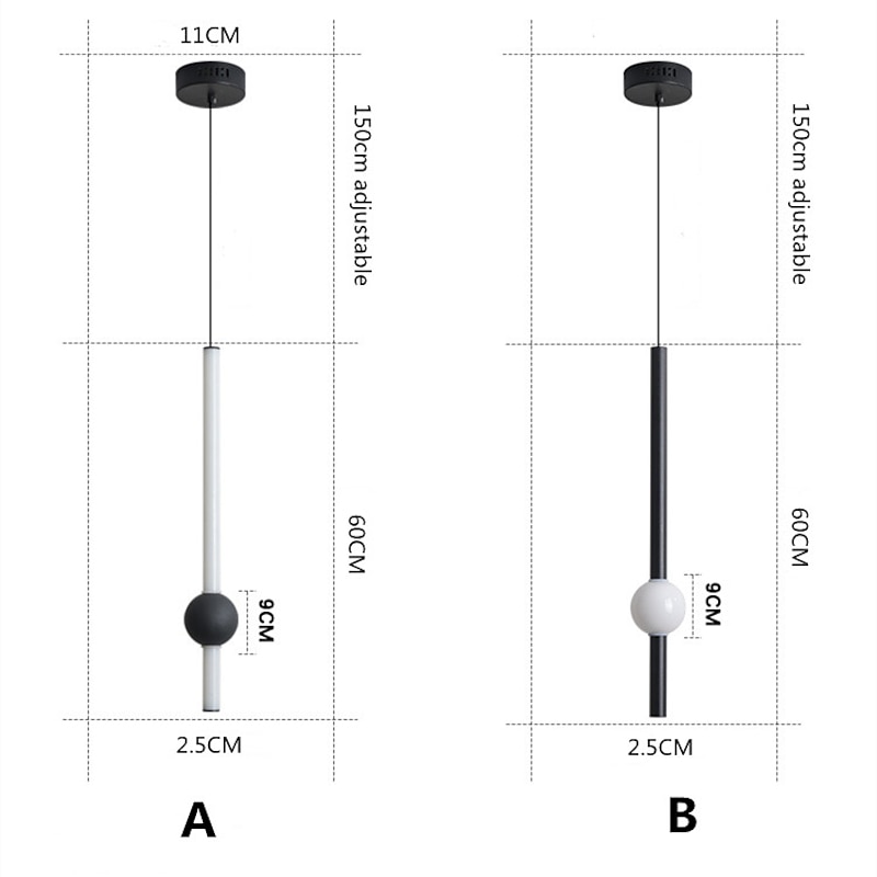 1-Light 60cm LED Pendant Light Nordic Bedside Light Modern Simple Living Room Background Wall Bar Long Line Chandelier Bedroom Single Head Tooling Small Pendant Lights4