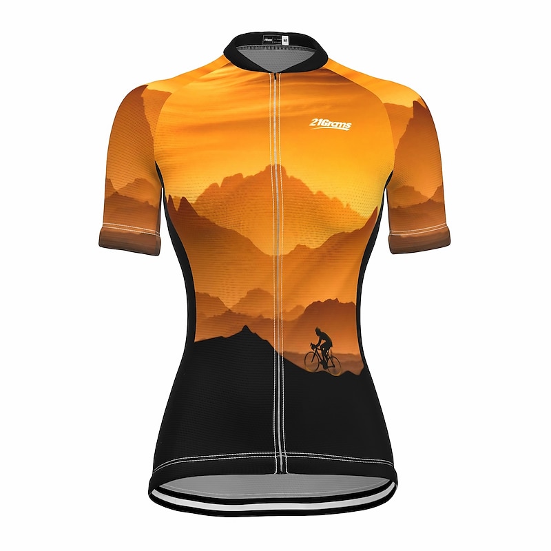Women's Cycling Jersey 3D Nature & Landscapes Funny Short Sleeve Bike Jersey Top with 3 Rear Pockets Mountain Bike MTB Road Bike Cycling Quick Dry Reflective Strips Back Pocket Moisture Wicking Sports