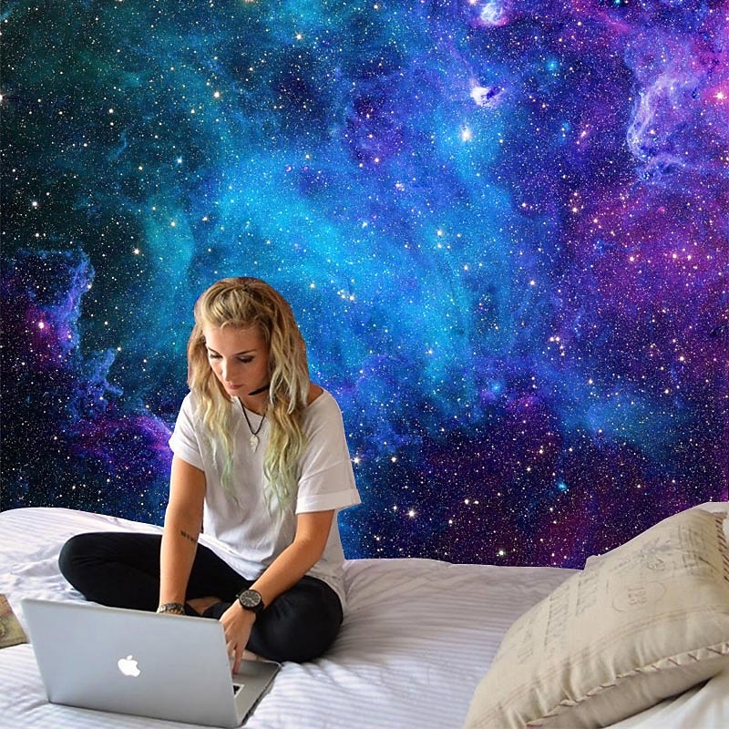 Seven Stars Sky Pattern Tapestry Art Deco Blanket Curtain Hanging Home Bedroom Living Room Decoration4