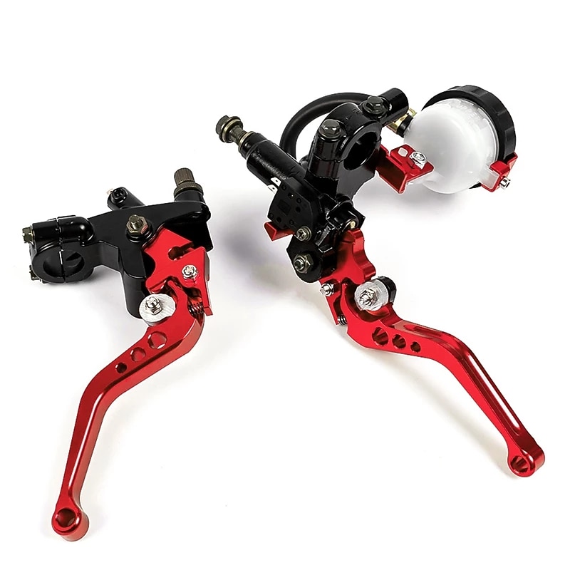 Nawenson Universal 7/8" 22mm Motorcycle Clutch Brake Master Cylinder Reservoir Levers Kit Fluid Reservoir Set Cylinder Reservoir Lever Kit Fluid Reservoir Set2