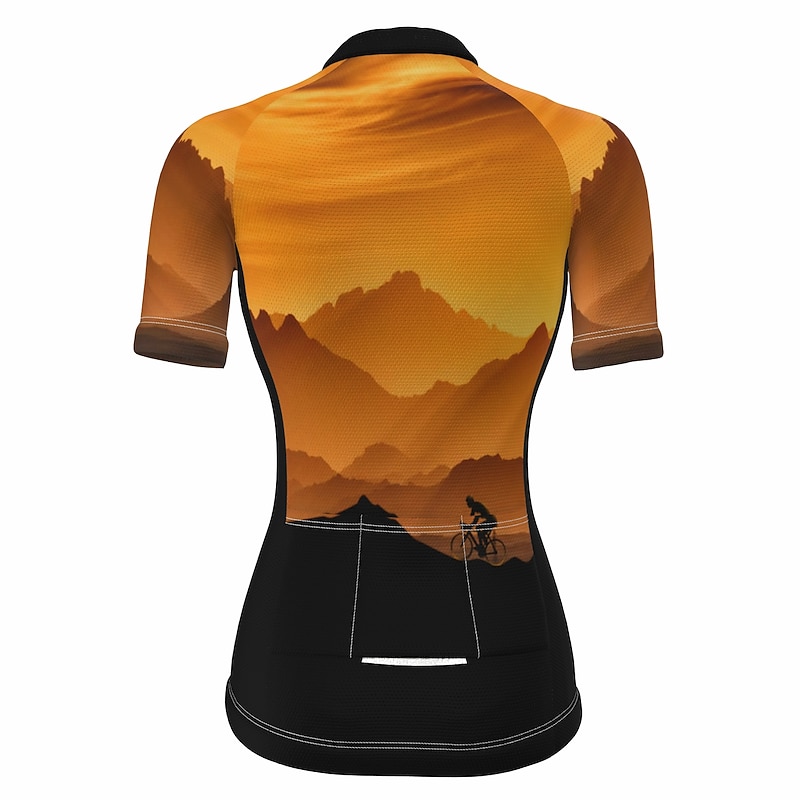 Women's Cycling Jersey 3D Nature & Landscapes Funny Short Sleeve Bike Jersey Top with 3 Rear Pockets Mountain Bike MTB Road Bike Cycling Quick Dry Reflective Strips Back Pocket Moisture Wicking Sports2