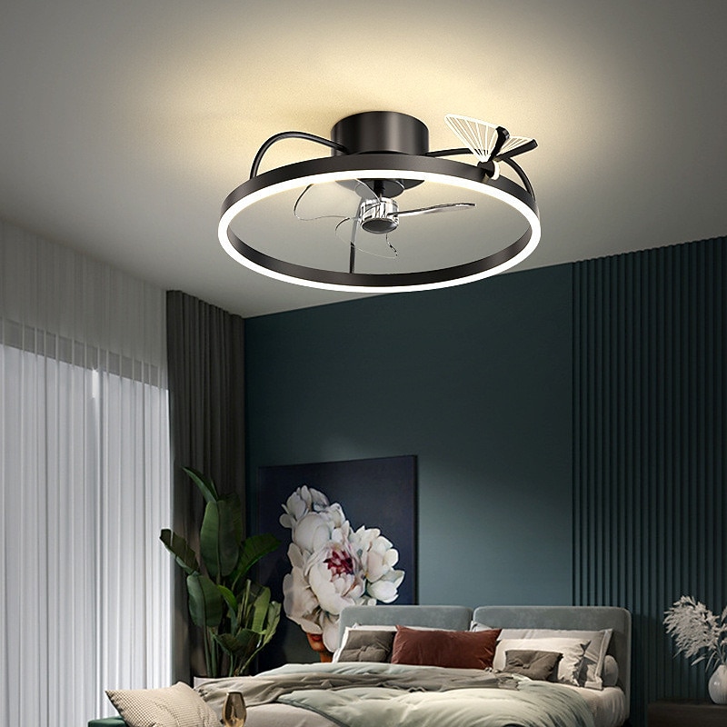 LED Ceiling Fan Light 45 55 cm Dimmable Ceiling Fan Metal Animal Pattern Painted Finishes LED Modern 220-240V2