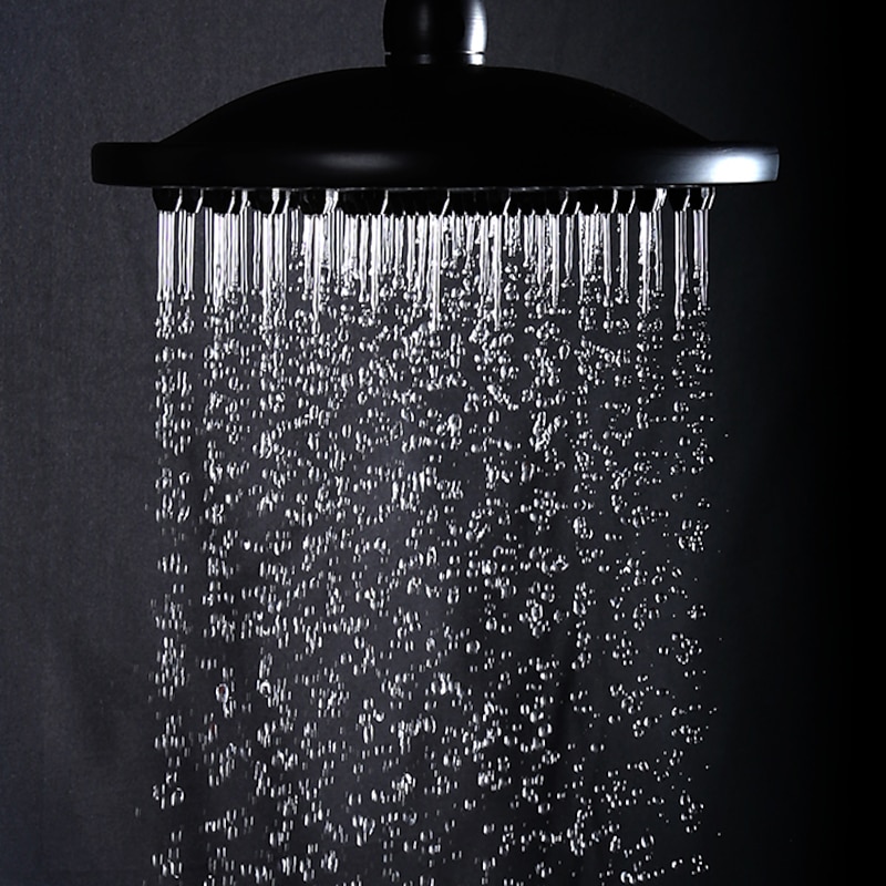 Vintage Shower Faucet Set, Shower System 8" Rainfall Shower Head System Kit, Handshower Included  Rainfall Shower Antique Style Country Electroplated Mount Outside Brass Valve Bath Shower Mixer Taps4