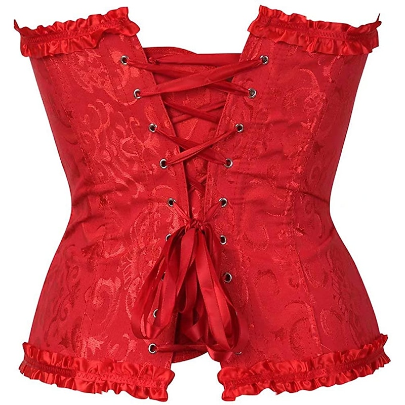 Corset Women's Plus Size Corsets Corsets Country Sexy Lady Sweetheart Tummy Control Push Up Jacquard Abstract Flower Hook & Eye Lace Up Nylon / Cotton  Wedding Special Home Outfits3