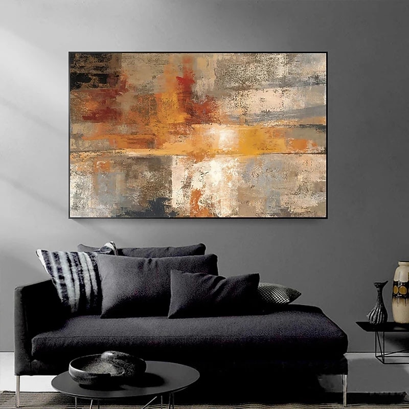 Oil Painting Handmade Hand Painted Wall Art Simple Classic Orange Abstract Ready to Hang Home Decoration Decor4