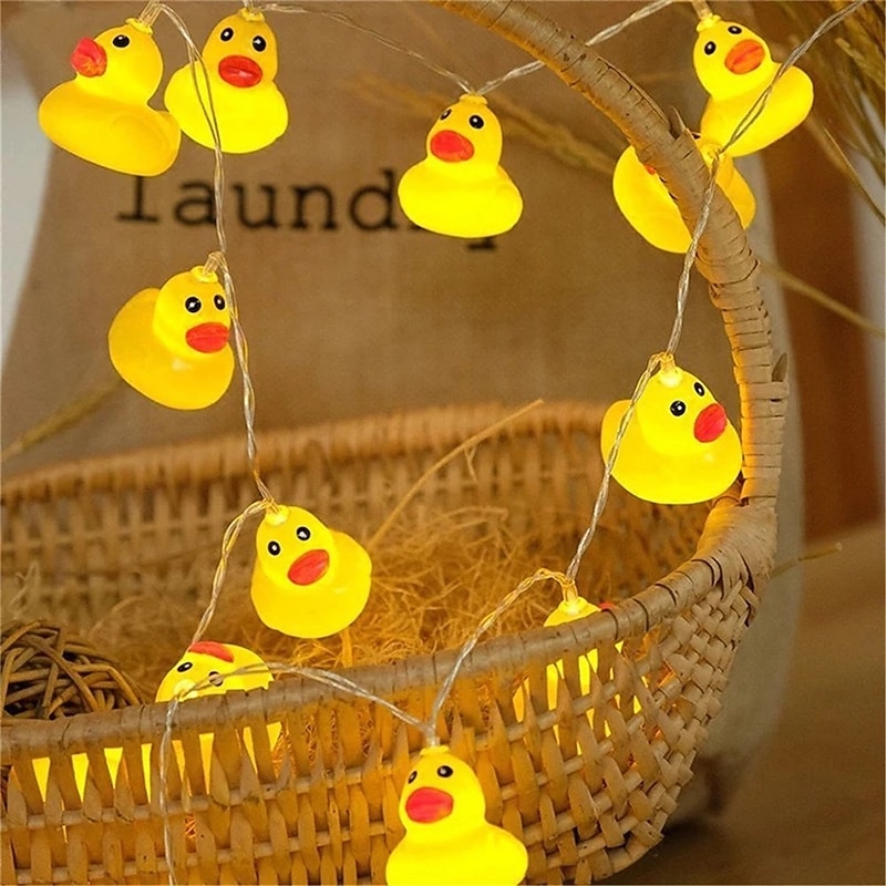 Mini Yellow Duck LED String Light 1.5M 10LEDs Battery Powered Indoor Outdoor Christmas Wedding Party Garden Decoration LED Fairy Lights2