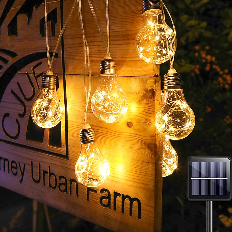 Solar Bulb String Lights, 4M 10 LED Copper Wire Fairy Lights Perfect for Christmas Parties2