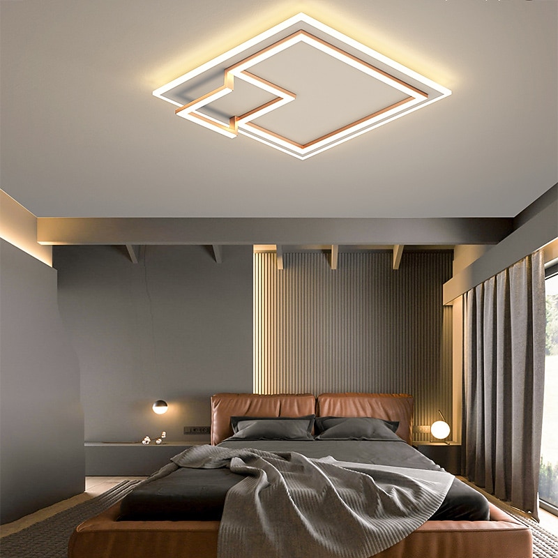 LED Ceiling Light 45 cm Dimmable Square Design Flush Mount Lights Acrylic Artistic Style Formal Style Modern Style Black Artistic Nordic Style 220-240V