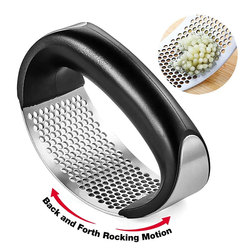 Garlic Press Rocker Stainless Steel Garlic Mincer Garlic Crusher Garlic Chopper for Smash Garlic Press Stainless Steel - Garlic Press Rocker4