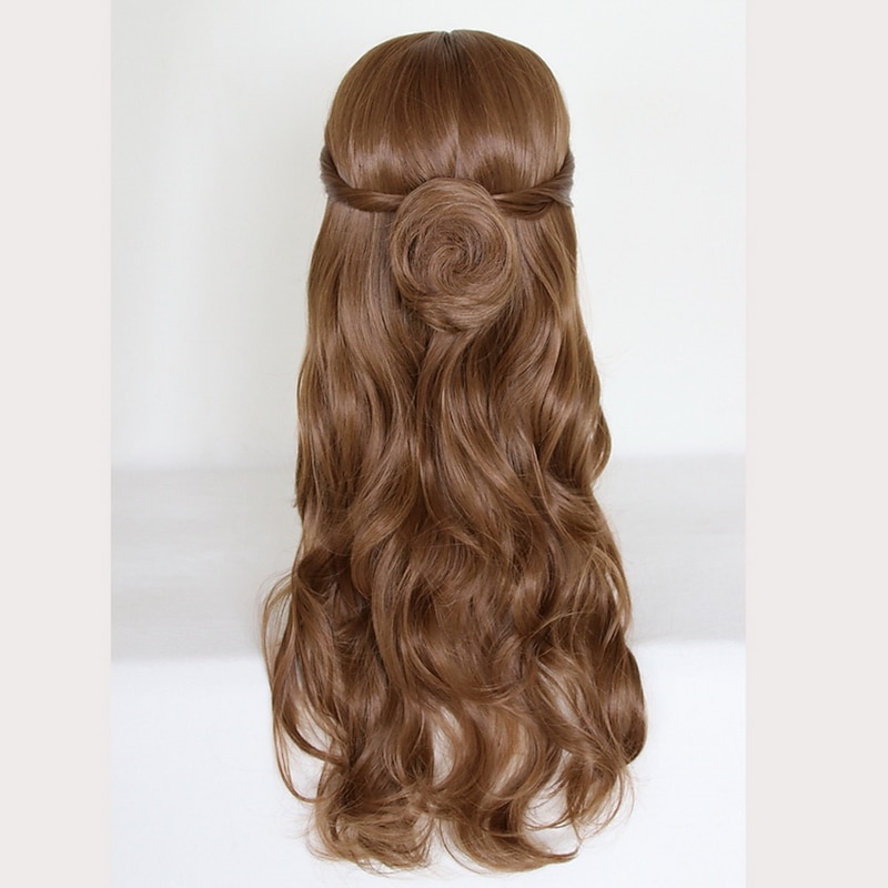 Beauty and The Beast Princess Bella Wig Cosplay  Women Long Wavy Brown Synthetic Hair  Party Role Play Wigs Halloween Wig3
