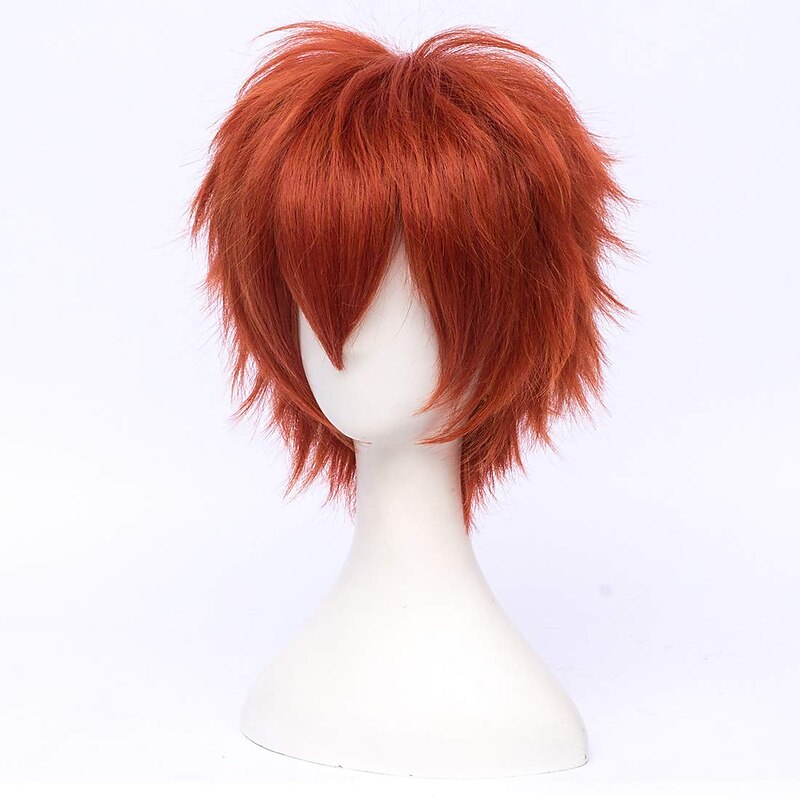 Red Wigs For Women Short Fashion Pointed Layered Anime Cosplay Wigs Carnival Christmas Carnival Dress Up Party Wig Gifts3