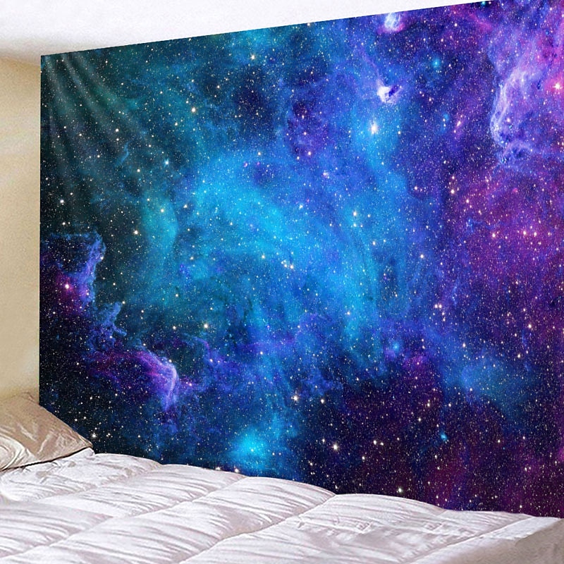 Seven Stars Sky Pattern Tapestry Art Deco Blanket Curtain Hanging Home Bedroom Living Room Decoration