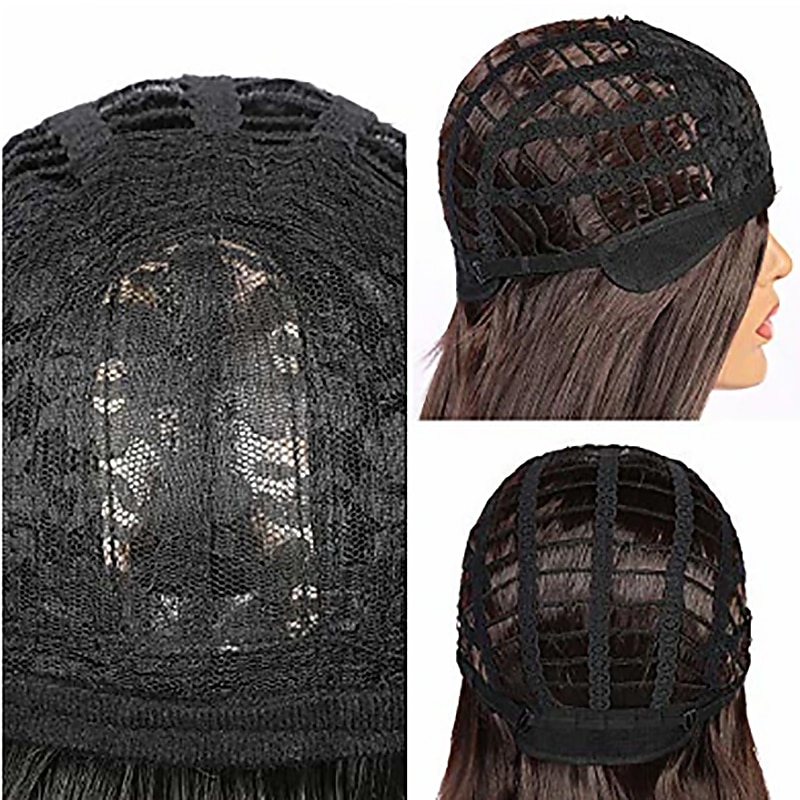 Aquaman Cosplay Cosplay Wigs Men's Middle Part 26 inch Heat Resistant Fiber Curly Black Brown Adults' Anime Wig Halloween Wigs3