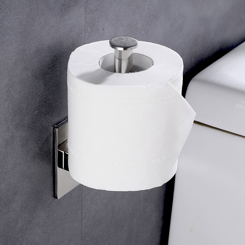 Toilet Paper Holder Adjustable Length / New Design / Self-adhesive Contemporary / Modern Stainless Steel / Low-carbon Steel / Metal 1pc - Bathroom Wall Mounted3