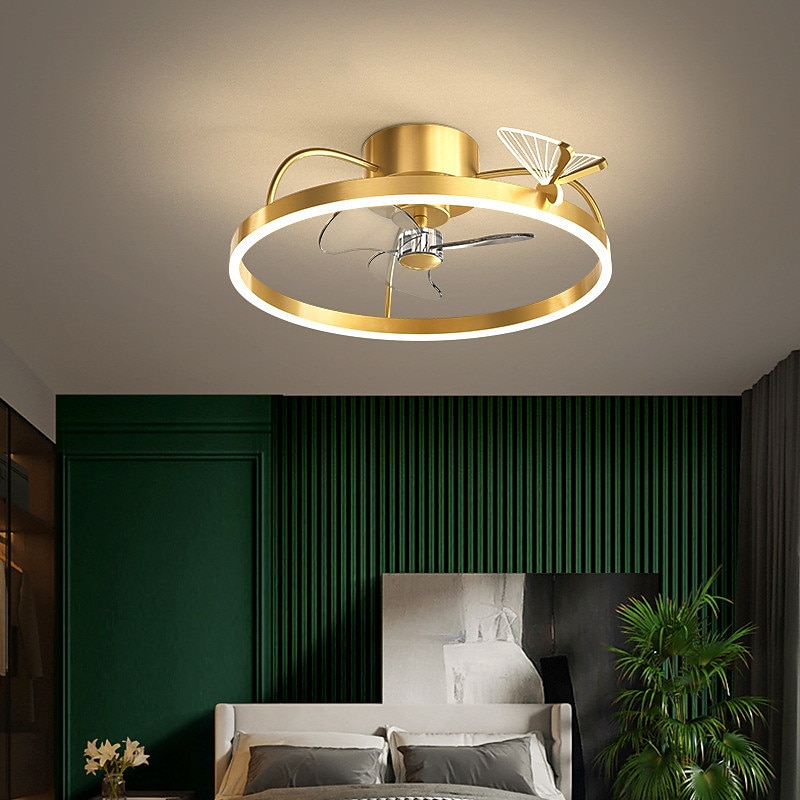 LED Ceiling Fan Light 45 55 cm Dimmable Ceiling Fan Metal Animal Pattern Painted Finishes LED Modern 220-240V