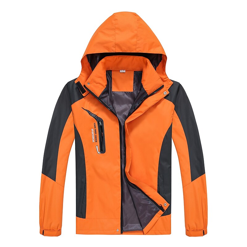 Men's Hoodie Jacket Waterproof Hiking Jacket Hiking Windbreaker Spring Outdoor Thermal Warm Waterproof Windproof Quick Dry Outerwear Coat Top Fishing Climbing Beach Kong Lan Yellow Red Royal Blue4