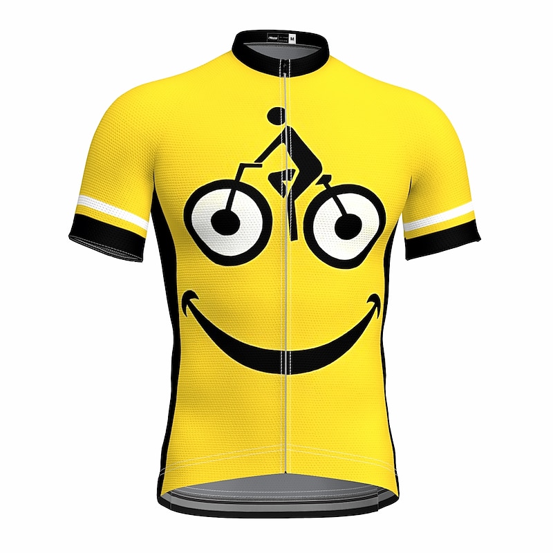 Men's Cycling Jersey Graphic Cartoon Funny Short Sleeve Bike Jersey Top with 3 Rear Pockets Mountain Bike MTB Road Bike Cycling Quick Dry Reflective Strips Back Pocket Moisture Wicking Sports Black2