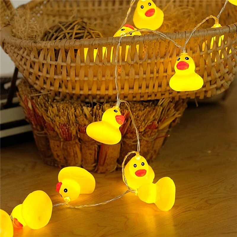 Mini Yellow Duck LED String Light 1.5M 10LEDs Battery Powered Indoor Outdoor Christmas Wedding Party Garden Decoration LED Fairy Lights3