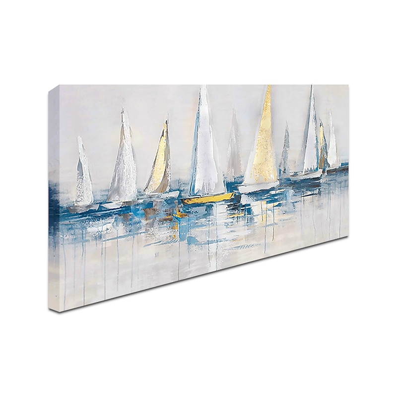 Oil Painting 100% Handmade Hand Painted Wall Art On Canvas Abstract Maritime Sailboat Landscape Home Decoration Decor Rolled Canvas No Frame Unstretched4
