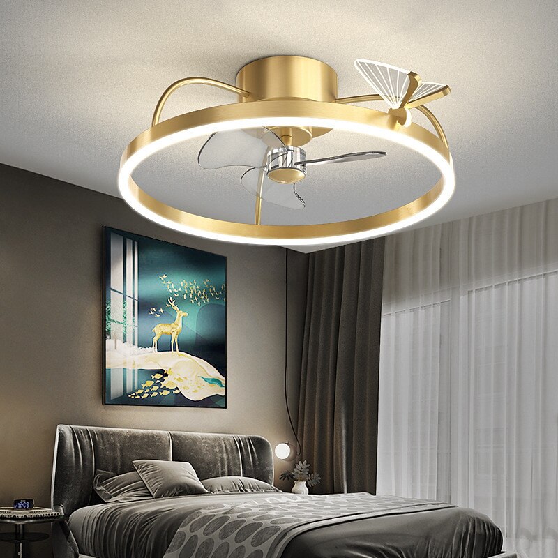 LED Ceiling Fan Light 45 55 cm Dimmable Ceiling Fan Metal Animal Pattern Painted Finishes LED Modern 220-240V4