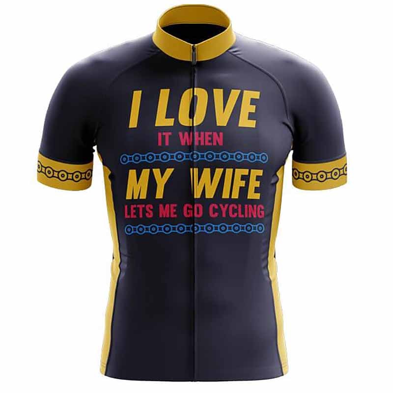 Men's Cycling Jersey Graphic Letter & Number Funny Short Sleeve Bike Jersey Top with 3 Rear Pockets Mountain Bike MTB Road Bike Cycling Quick Dry Soft Back Pocket Comfortable Sports Black Yellow4