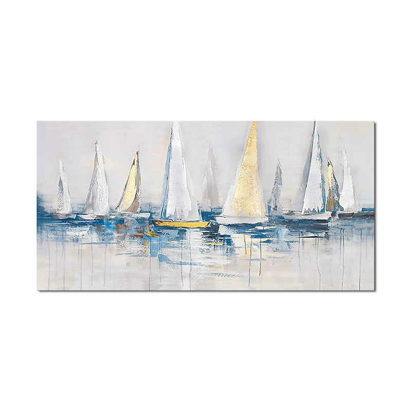 Oil Painting 100% Handmade Hand Painted Wall Art On Canvas Abstract Maritime Sailboat Landscape Home Decoration Decor Rolled Canvas No Frame Unstretched3