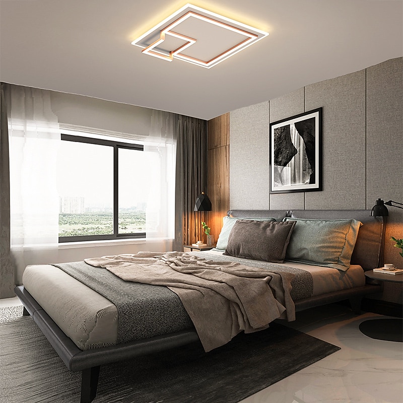 LED Ceiling Light 45 cm Dimmable Square Design Flush Mount Lights Acrylic Artistic Style Formal Style Modern Style Black Artistic Nordic Style 220-240V4